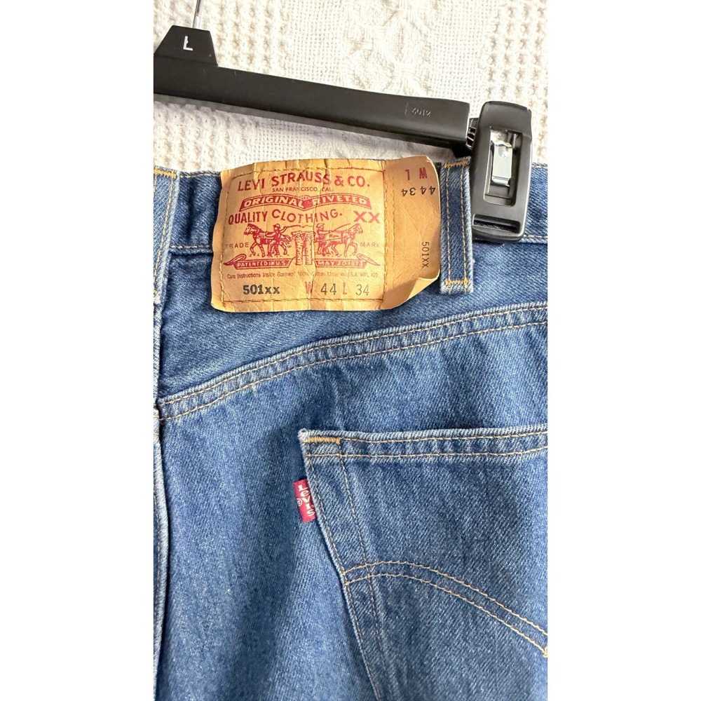 Vintage Levis 501 Mens 40x31 Blue Jeans Made in USA 2002 Button Fly Denim NICE! - Picture 3 of 7